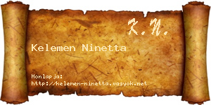 Kelemen Ninetta névjegykártya